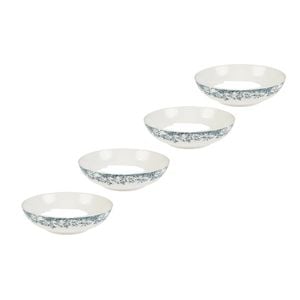 4x Casa Domani Coupe Bowl Antique Blue Porcelain Serving Rosetta 20x5.5cm