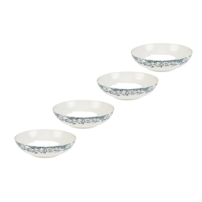4x Casa Domani Coupe Bowl Antique Blue Porcelain Serving Rosetta 20x5.5cm