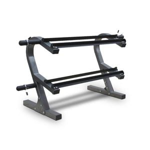 2-tier Adjustable Dumbell Rack W/ Pegs Home Gym Storage 155x81cm