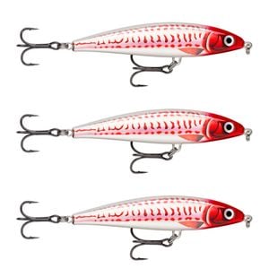 3x Rapala 10cm X Rap Magnum Prey Lipless Hard Body Fish Lures - HD Red Head UV