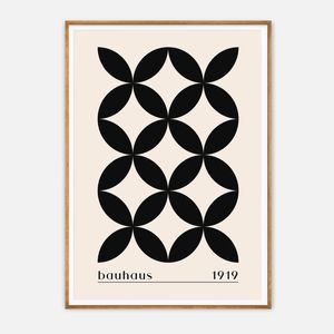Galrie Bauhaus 1919 Classic Geometric Art Print for Modern Interiors, Wood Frame, 70 x 100cm (28 x 40inch)