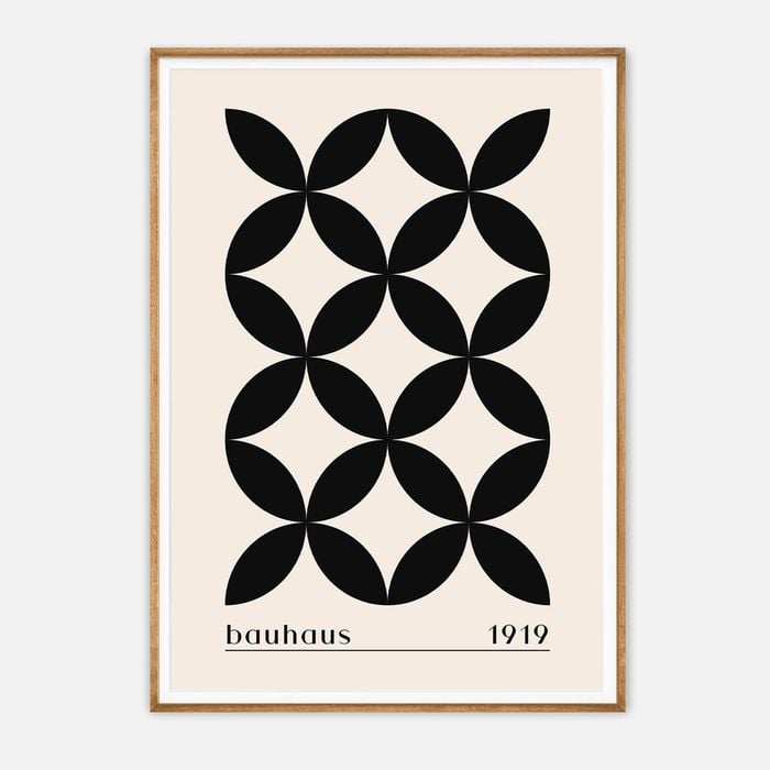Galrie Bauhaus 1919 Classic Geometric Art Print for Modern Interiors, Wood Frame, 70 x 100cm (28 x 40inch)