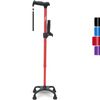 HealthBazaar Quad Cane with Handrail, Streched Walking Cane  RED