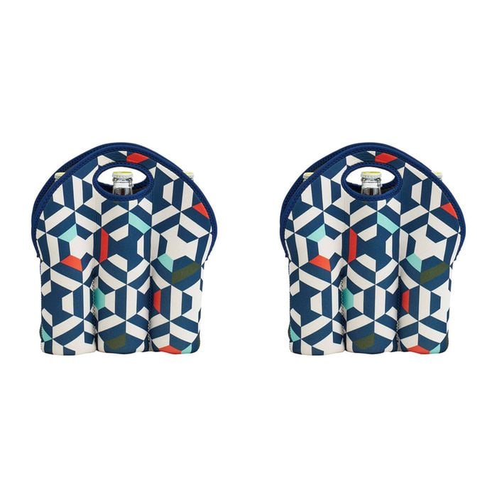 2PK Annabel Trends Neoprene 6-Bottle Carrier Bag 30cm - Geo