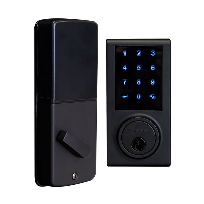 Windsor Matte Black Blue Tooth Electric Square Deadbolt