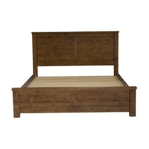 Sonora King Bed Frame Rustic Solid Pine Wood Ash Brown