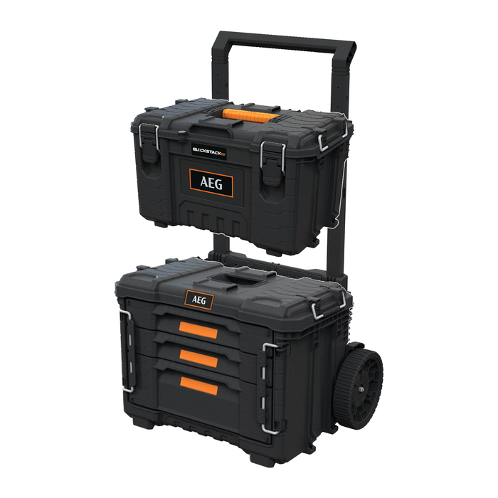 AEG QUICKSTACK 2.0 Rolling Drawers and Extra Large Tool Box Set