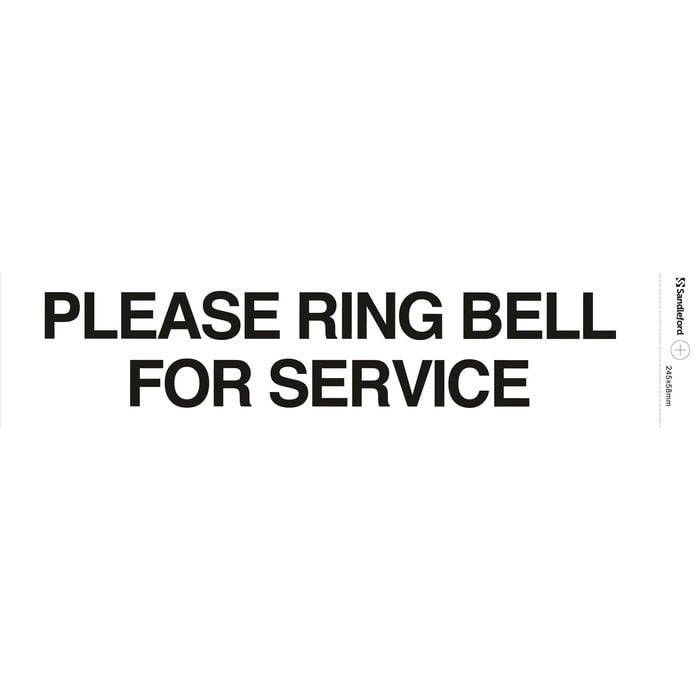 Sandleford 245mm Self Adhesive Ring Bell Sign