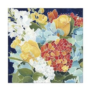 Artey | Midnight Florals II - Stretched Canvas - Stretched Canvas - 100 x 100cm