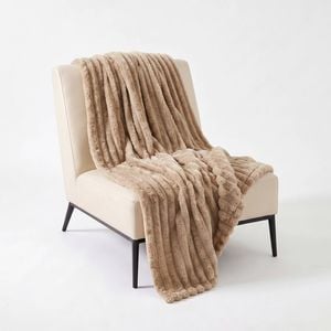 Soga 150x200cm Light Coffee Flannel Polyester Throw Blanket