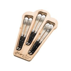 6pc. Ice Cream/Dessert Spoon Set - Black