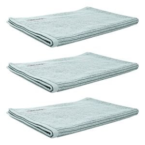 3x Bas Phillips Cairo Ribbed Towel Collection Cotton Bath Mat 78x48cm Aqua Ice