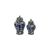 Elegant Collections Blue Lucy Ceramic Urn Set of 2
