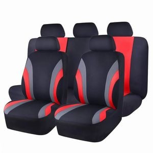 Catzon Car Seat Covers Full Set Vehicle Front And Rear Seat Protectors For Suvs Trucks-red