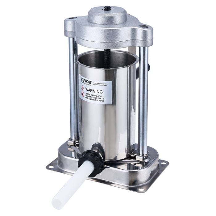 Vevor 24x47.5x35.5cm Stainless Steel Manual Sausage Stuffer with 2 L Vertical Sausage Machine