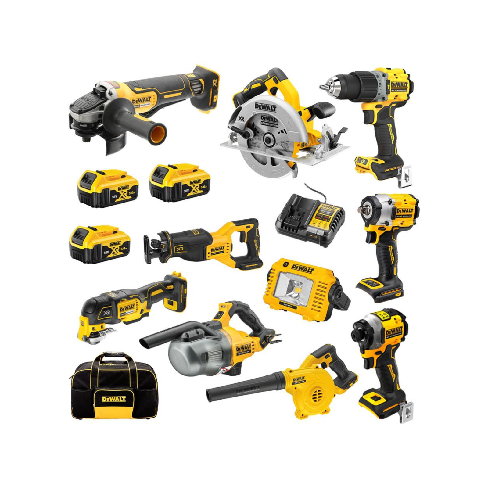 DeWALT 18V 5.0AH 10 Piece Cordless Combo Kit product image