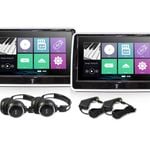 Elinz 2x 10.1" TFT Touch Screen Active Headrest Car DVD Player Slim Full HD 1080P Games