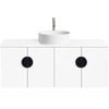 CIBO 1200mm White Mornington Wall Hung Vanity With White Basin And Black Handles
