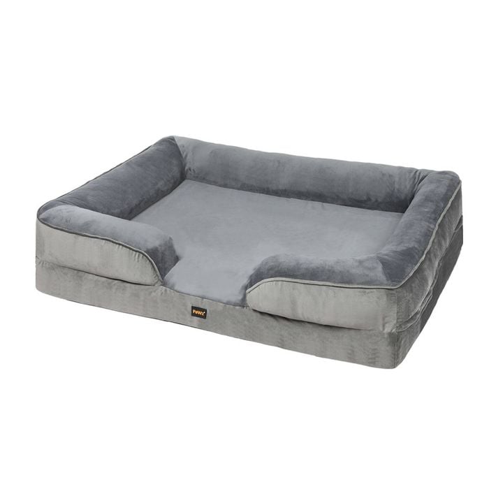 Pawz Pet Bed Velvet Flannel Soft Cushion Grey Large