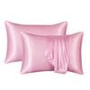 Catzon 2 Pcs Satin Pillowcases with Envelope Closure for Hair and Skin 51X76cm-Pink