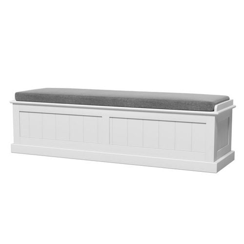Artiss Storage Ottoman Blanket Box 140cm Fluted Grey Bunnings Australia