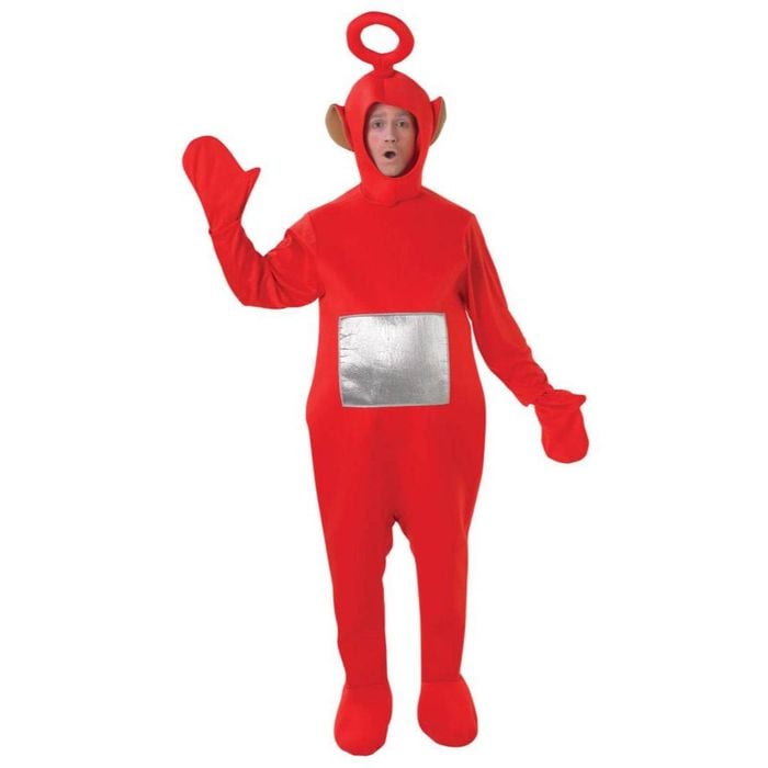 Po Teletubbies Deluxe Halloween Costume for Adults TV Character Fancy Dress Set - Red, Standard