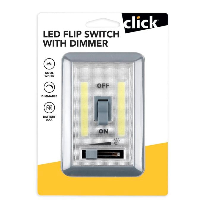 Click Grey LED Flip Switch with Dimmer
