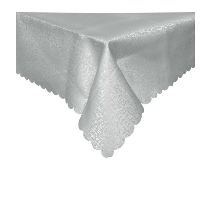 Jacquard Table Cloth Scribble Grey 135 x 180 cm - Bunnings Australia