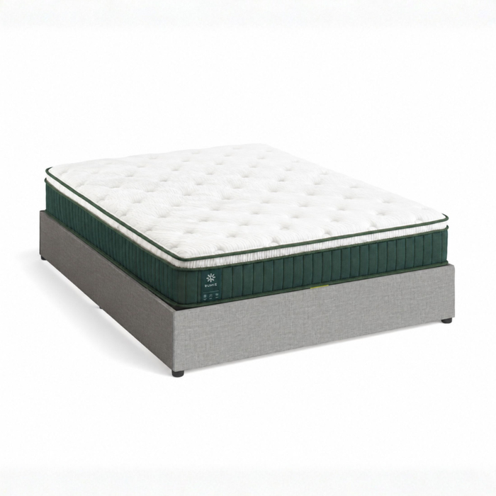 Zinus Double Gas Lift Bed Base & Pocket Spring Mattress Set, Green Premium Euro Top