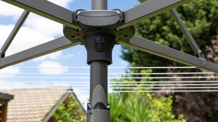 Rotary head and upper wind break.