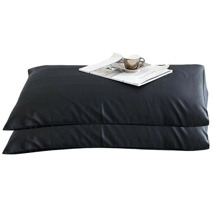CottonMore 2pcs of 100% Cotton 650TC Sateen Pillowcases Plain Slate 48x73cm