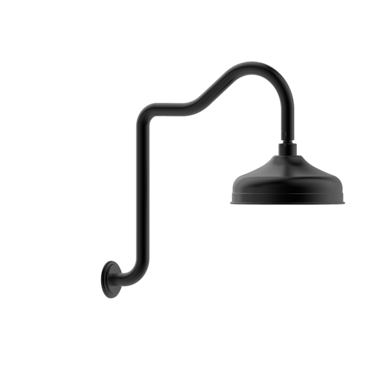 Mondella Matte Black Maestro Classic Shower Head With Arm