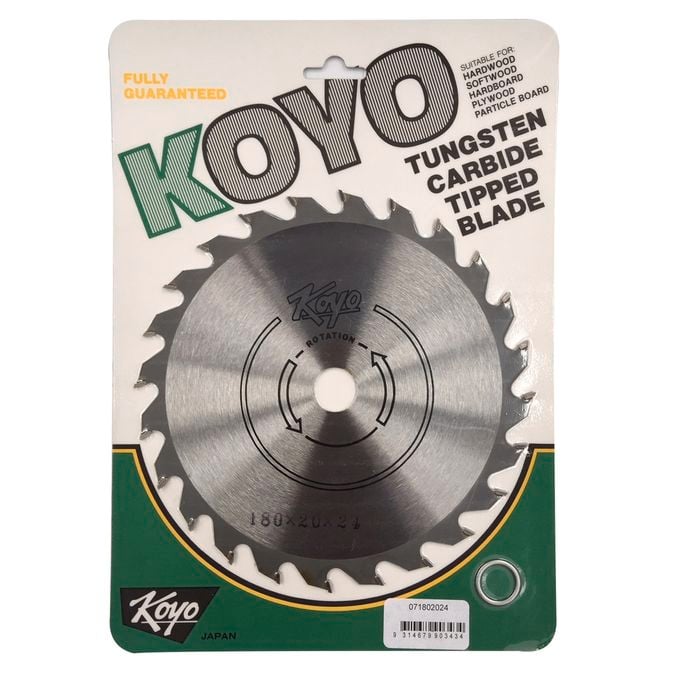 Koyo 180mm 24T 20/16mm Bore Circular Saw Blade For Timber Cutting