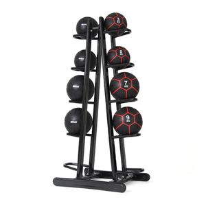 Smai Commercial Medicine Ball Set 48kg With Storage Rack - Black