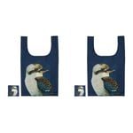2PK Ashdene Plastic 64x36cm Modern Birds Kookaburra Shopping Bag