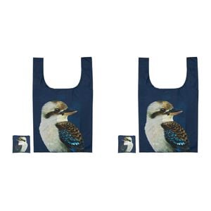 2PK Ashdene Plastic 64x36cm Modern Birds Kookaburra Shopping Bag