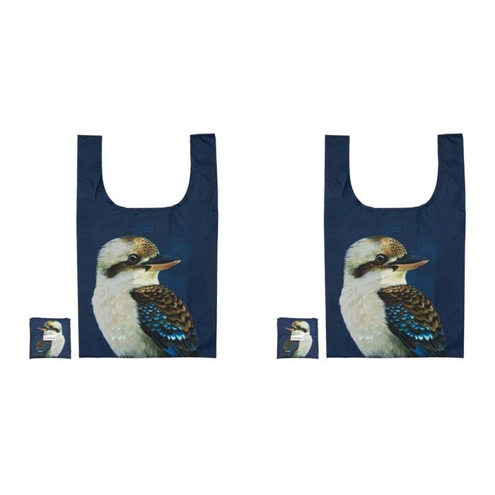 2PK Ashdene Plastic 64x36cm Modern Birds Kookaburra Shopping Bag