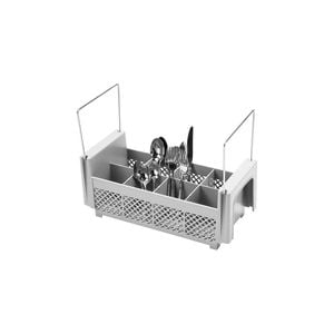Cambro CamRack Flatware Cutlery Basket With Handle 8-Compartment Grey 433x197x184mm