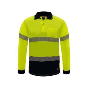 Citeco Yellow Hi Vis Long Sleeve Polo - Small