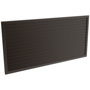 ProtectorAl 1001-2000W X 300-1000H Satin Black Aluminium Welded Louver Panel Horizontal 5mm overlap - Black