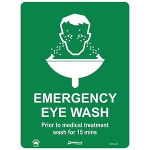 Pinnacle 400 x 300mm Poly Emergency Eye Wash Sign
