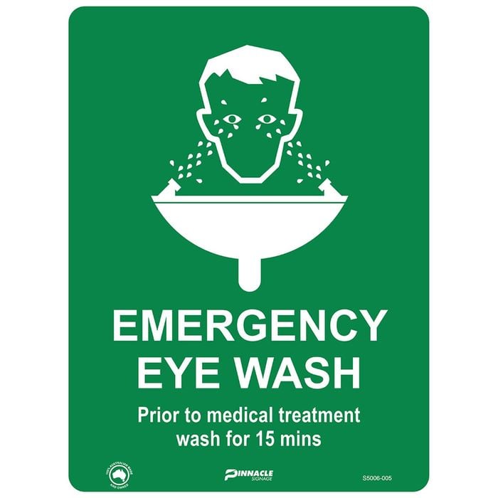 Pinnacle 400 x 300mm Poly Emergency Eye Wash Sign