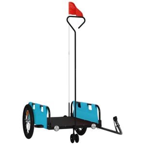 vidaXL Bike Trailer Pet Stroller Bicycle Wagon Cart Blue Oxford Fabric and Iron