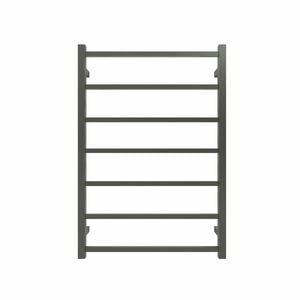 Commercial Square 7 Bar Brushed Gun Metal Grey PVD Heated Towel Rail