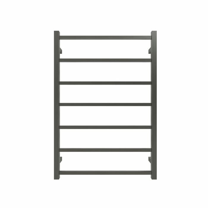 Commercial Square 7 Bar Brushed Gun Metal Grey PVD Heated Towel Rail