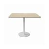 Olg Disc Meeting Table White Frame Nordic Maple Top 600mm Square