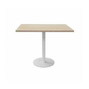 Olg Disc Meeting Table White Frame Nordic Maple Top 600mm Square