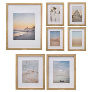 Pixel Natural Various Sizes Gallery Photo Frames - 7 Pack