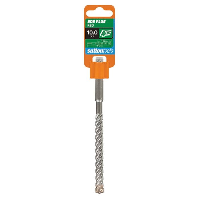 Sutton Tools 10.0 x 160mm 4 Cut SDS Plus Masonry Drill Bit