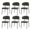 Oikiture 6x Dining Chairs Kitchen Lounge Seat Linen Fabric Accent Chair Green